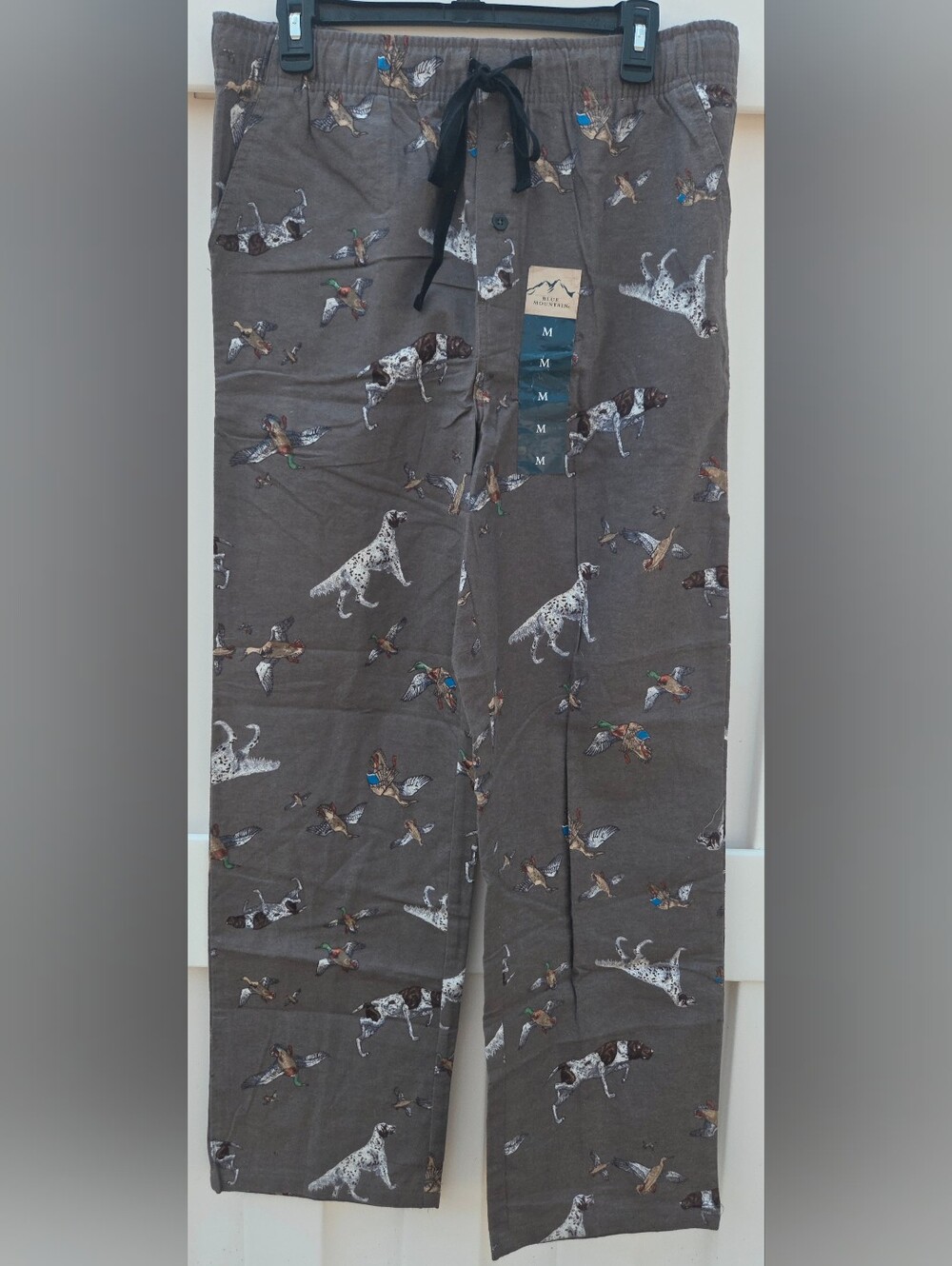 Blue Mountain Men's Dog & Duck Print Pajama Pant Size Medium 100% Cotton NWT